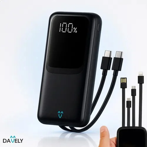 Power Bank 20.000mah 22.5w Carga Rápida Com Display Digital Carregador Portátil Carga Rápida Premium Compatível Com... Preto/branco (modelo1)