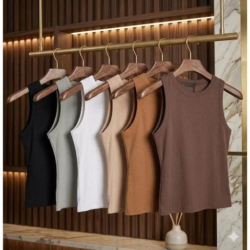 KIT 3 Regatas Blusa Feminina Suplex Duplo Básica Lisa Blogueira Tendencia Shopee