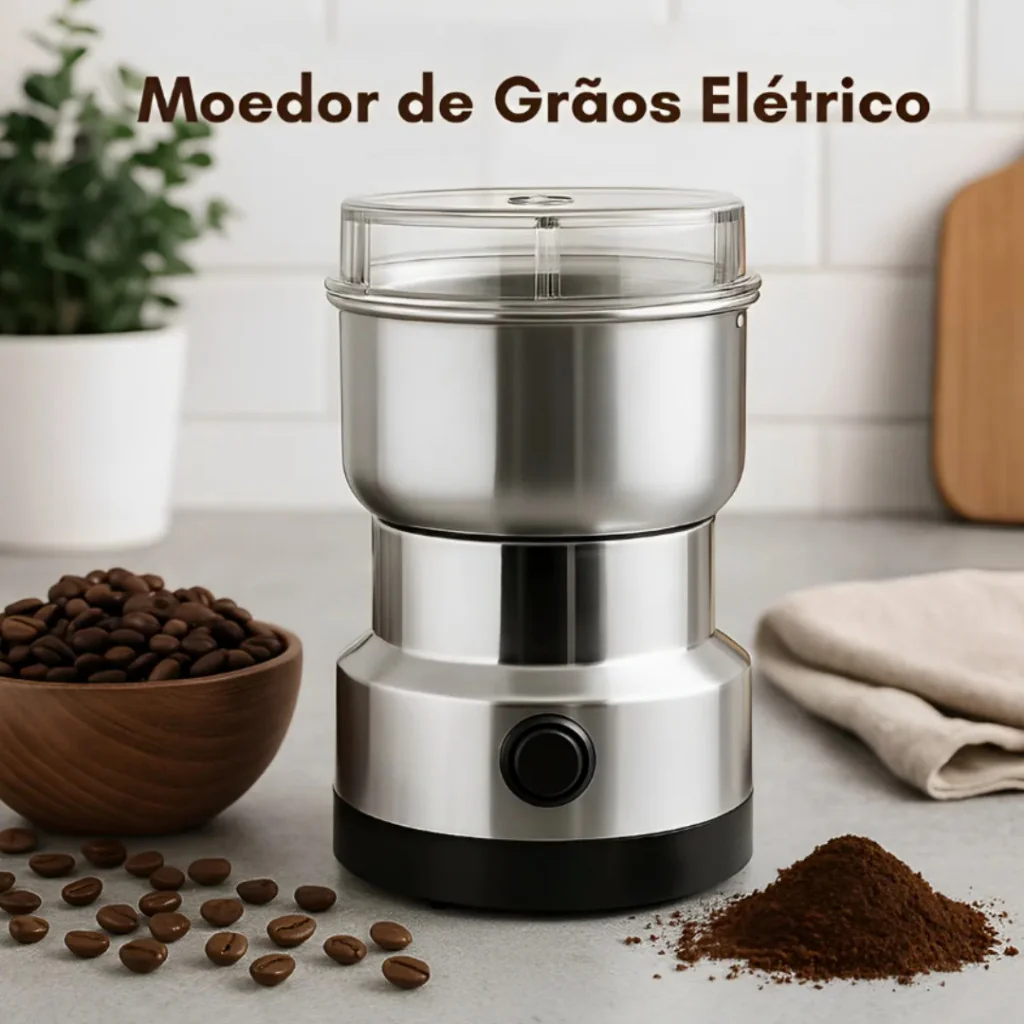 Moedor de Café Grãos Elétrico Aço Inox Compacto 110v 4 Lâminas Shopee
