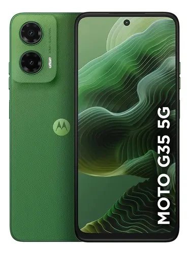 Smartphone Motorola Moto G35 5g - 128gb 12gb (4gb Ram+8gb Ram Boost) E Camera 50mp Com Ai Nfc Tela 6.7  Com Superbrilho - Verde - Vegan Leather