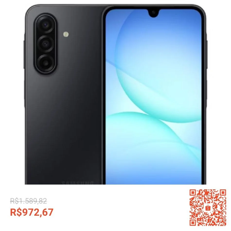 Smartphone A17 256GB 8GB RAM 4G Câmera Tripla Traseira 50 MP Samsung