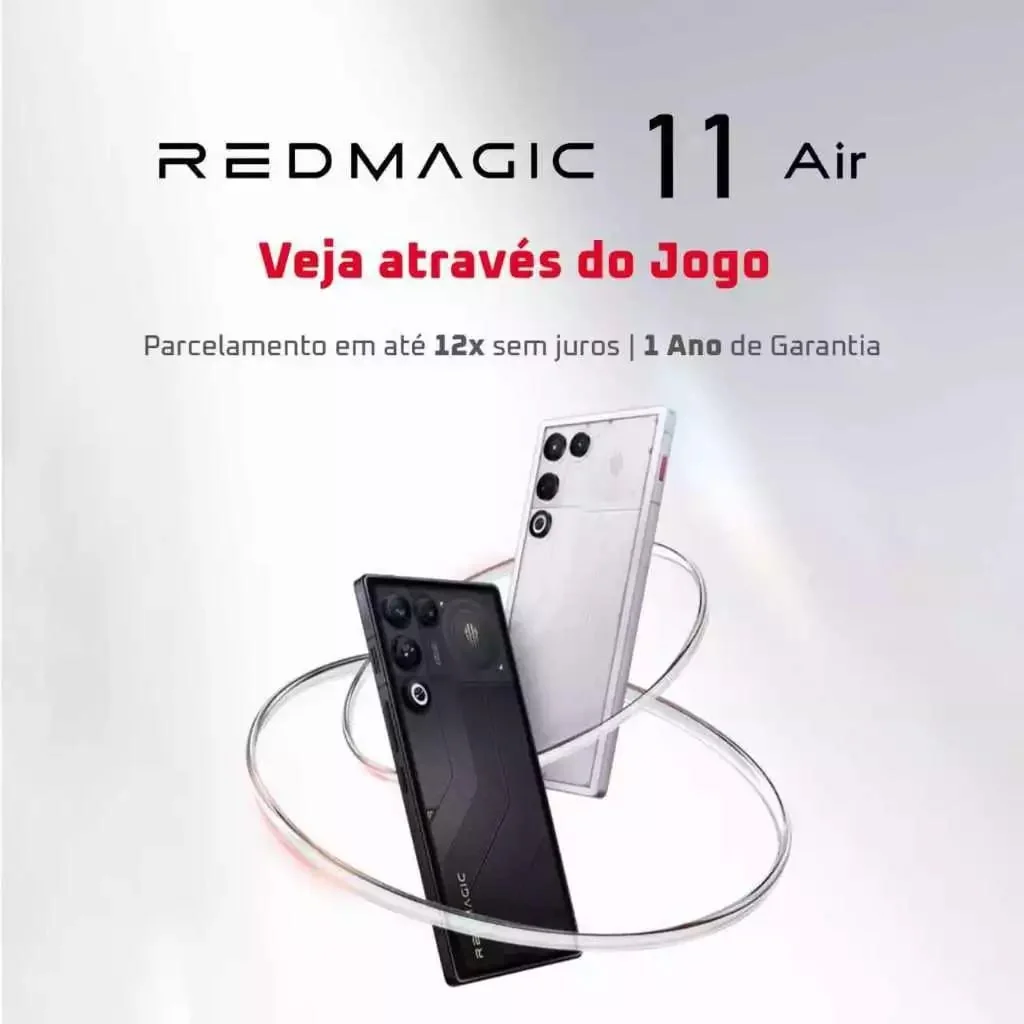 REDMAGIC 11 Air Celular Gamer 5G 12/16 + 256/512GB, Snapdragon 8 Elite, tela OLED de 6,8", 144Hz, 7000 mAh com NFC