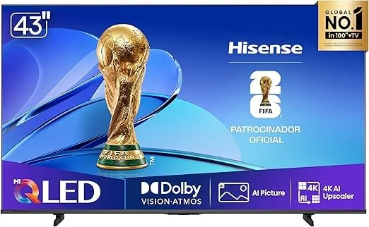 Hisense Smart TV UHD 4K QLED 50" Polegadas 50Q6QV com HDR10+, Dolby Atmos, Sports Mode, Game Mode Plus e Compatível com Alexa