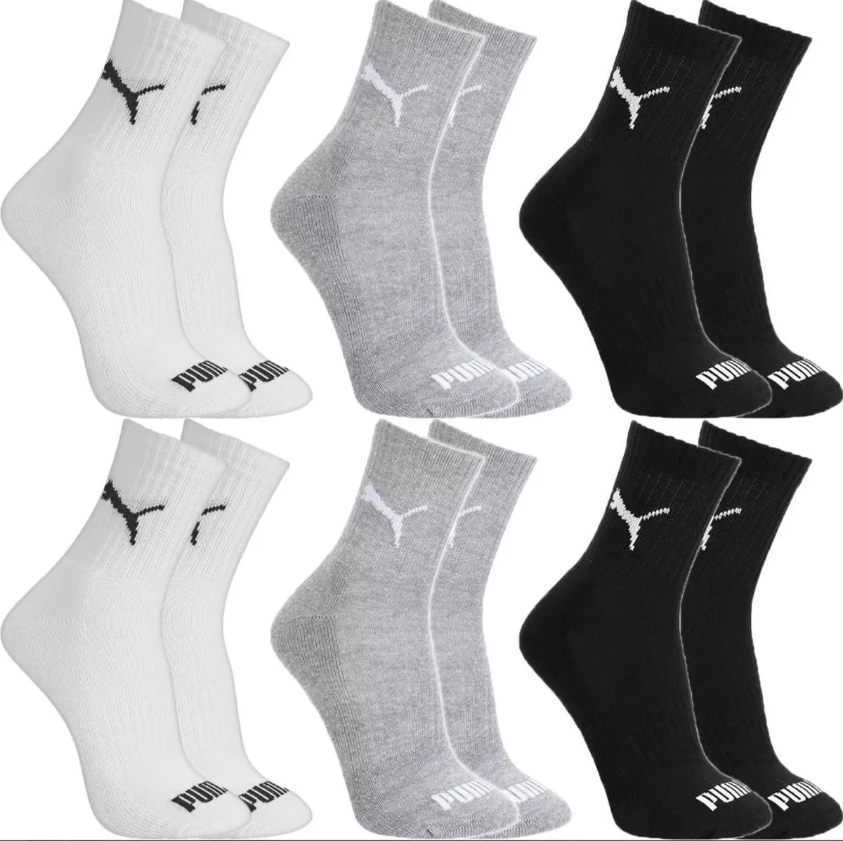 Kit 6 Pares Meias Puma Cano Médio Alto Atoalhada Original Mercado Livre