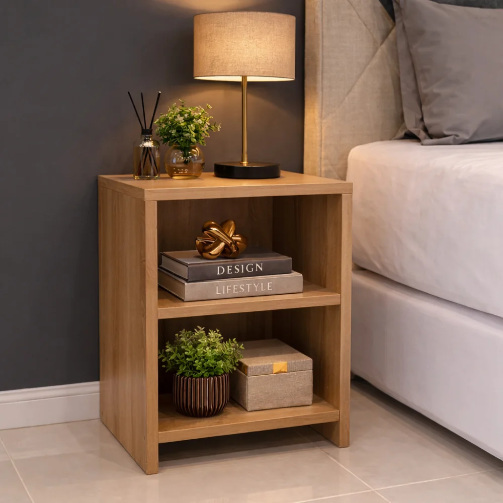 Mesa de Cabeceira Compacta com Nicho – Ideal para Quarto 60 Shopee