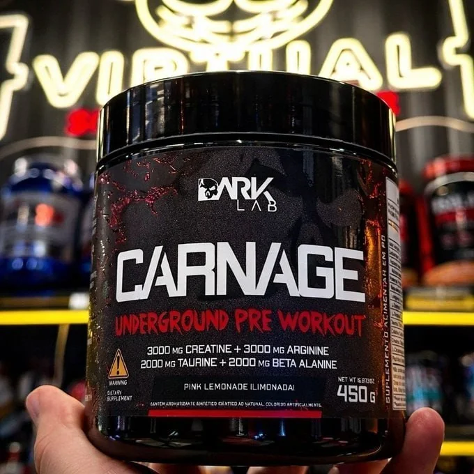 Pré-Treino Dark Lab Carnage com Creatina 450g Mercado Livre