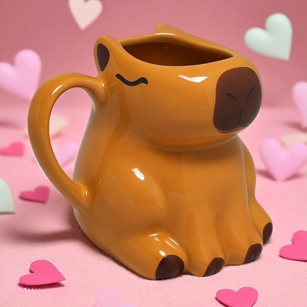 Caneca 3D Capivara Bichinho Animal Exótico Bicho do Mato Cerâmica Brilhante Esmaltada Alto Relevo Shopee