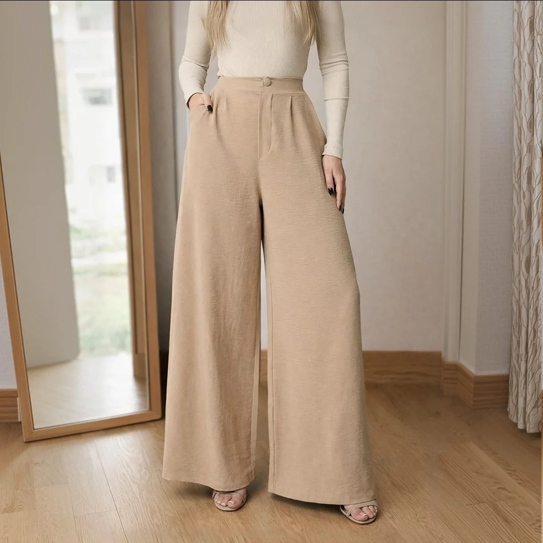 Calça Pantalona Wide Leg Duna Elegante Casual