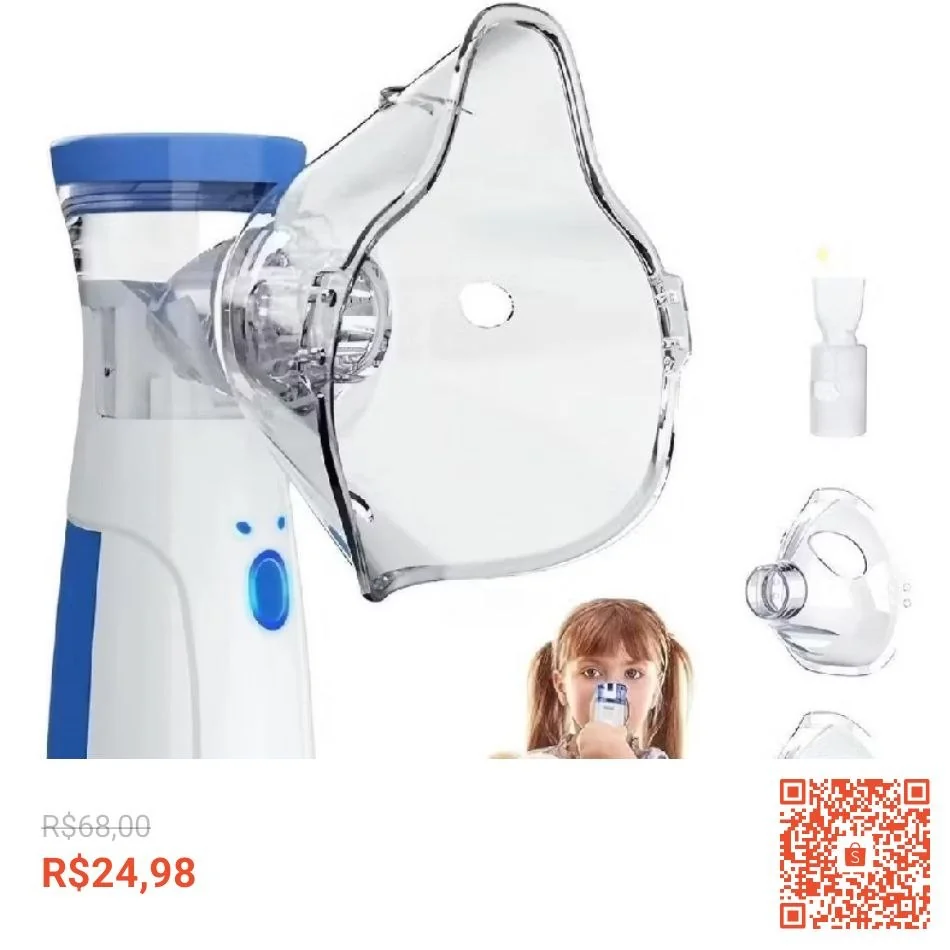 AIQUE Nebulizador Portátil Mini Inalador Silencioso Ultra-sônico Automático para Adultos e Crianças