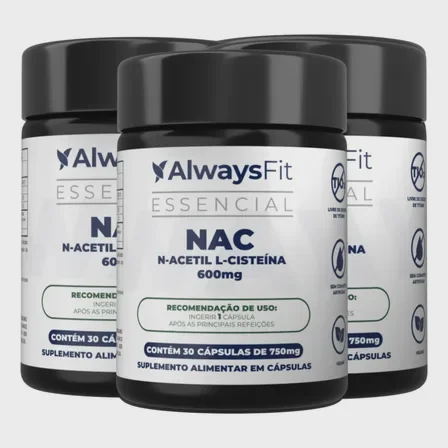 Kit 3 Nac Alwaysfit N-acetil L-cisteína - 600mg 30 Cápsulas Sem Sabor Mercado Livre