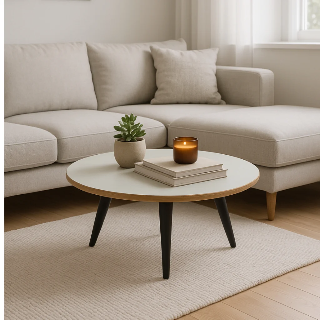 Mesa Centro Retrô Redonda Pés Plástico PVC 27cm ou 45cm Sala Decoração Escritório Fácil Montagem Promoção Shopee