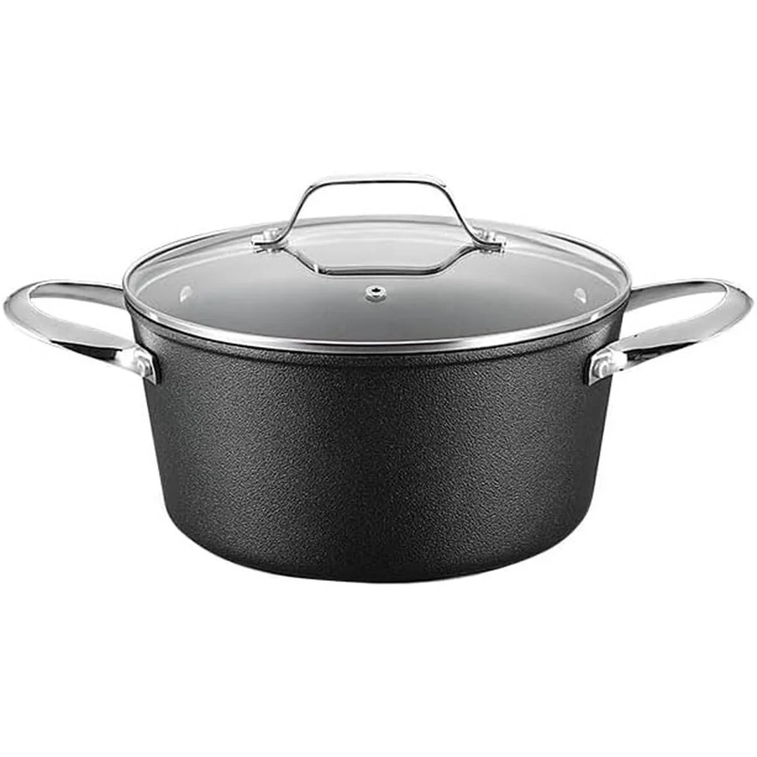 Mimo Style, Caçarola em Alumínio e Inox com Fundo Triplo Black Rock 24 cm