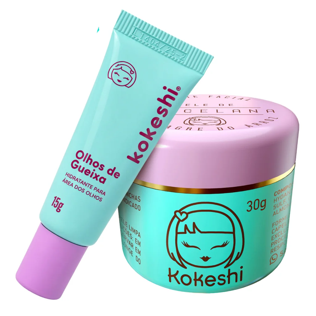 Kit Dupla Renovadores Faciais Kokeshi Pele Porcelana Olhos Gueixa Shopee