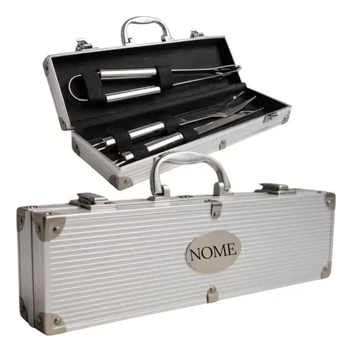 Kit Churrasco 3 Peças Com Maleta Personalizada Com Nome