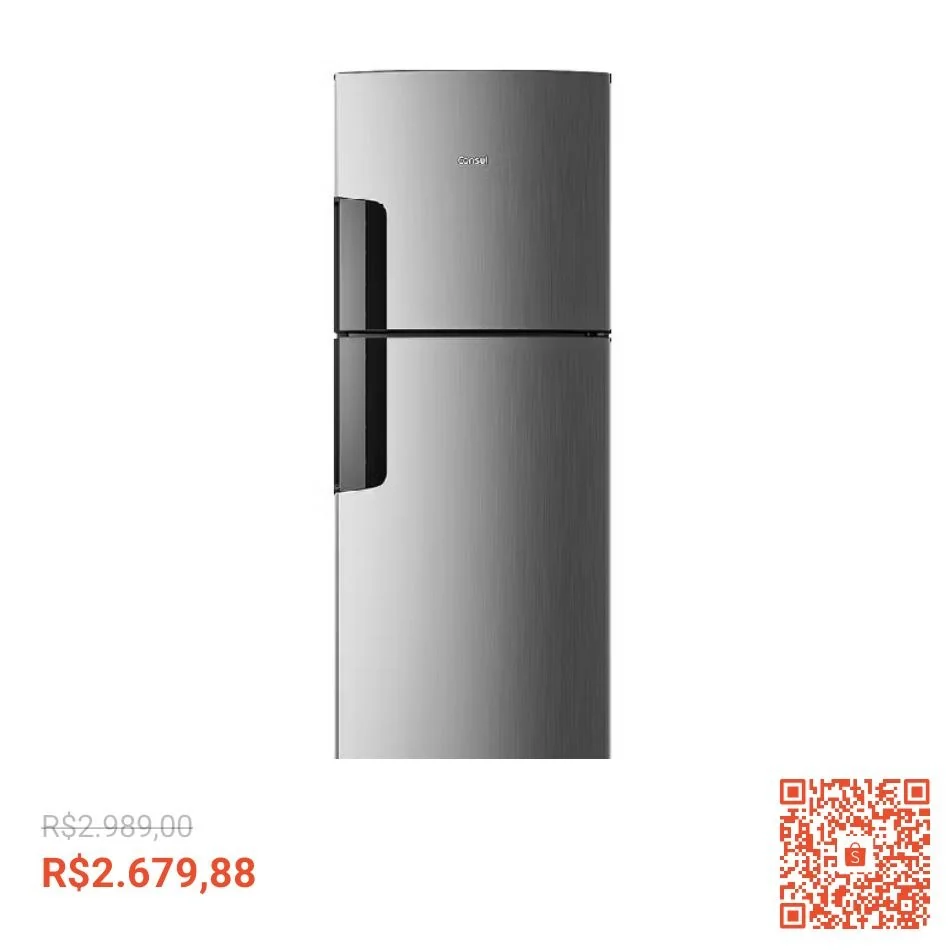 Geladeira Frost Free Duplex Consul 377 Litros Inox - CRM44MK