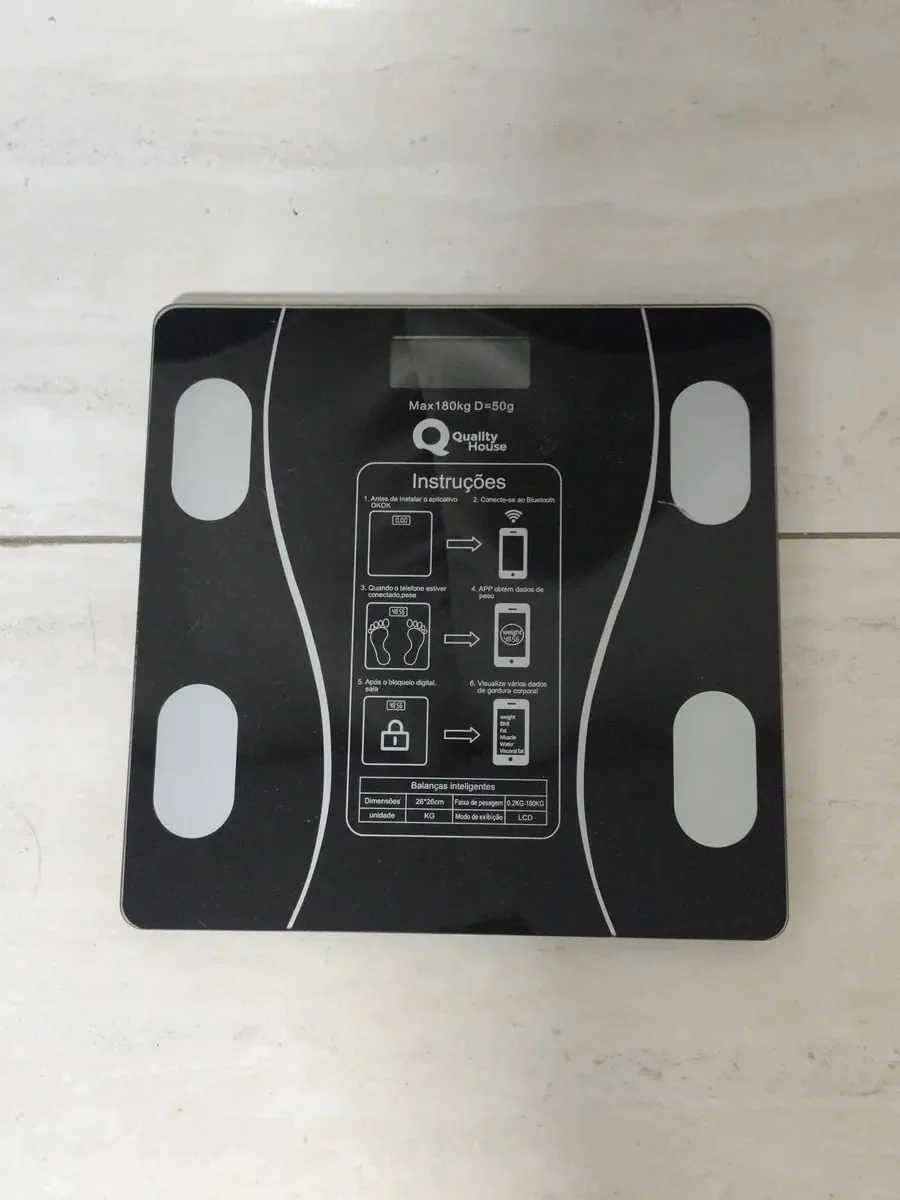 Balança Bioimpedância Digital 180kg Smart IMC Profissional Rishon com Aplicativo Mercado Livre