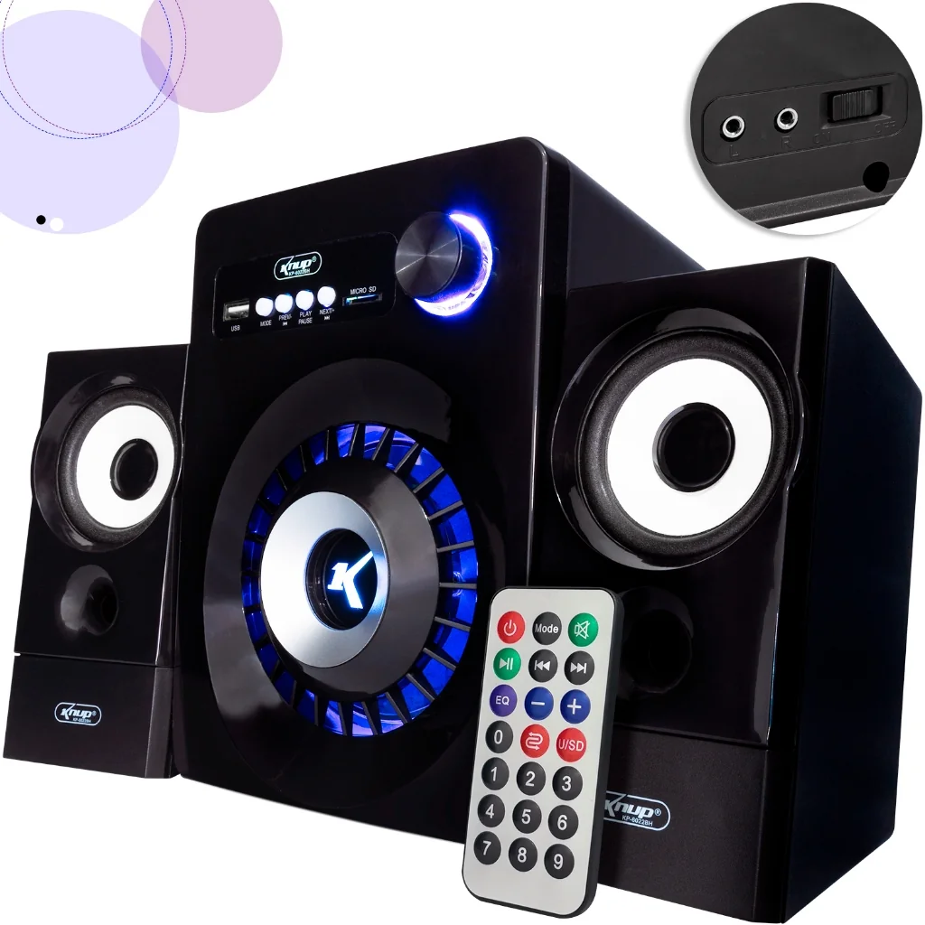 Caixa de Som 2.1 Subwoofer Amplificador Shopee