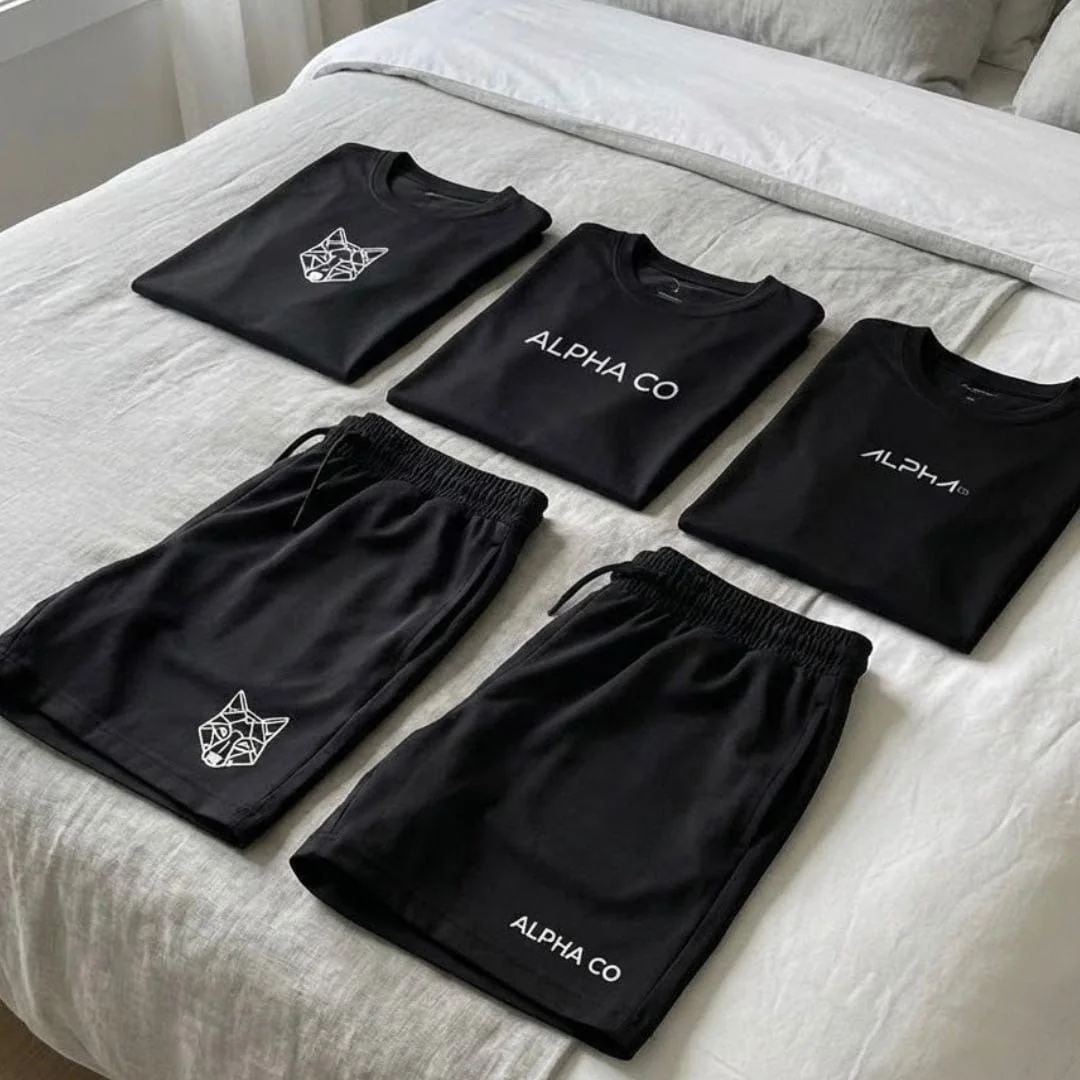 Kit 5 Peças All Black Dry (3 Camisetas e 2 Bermudas Alpha) Mercado Livre