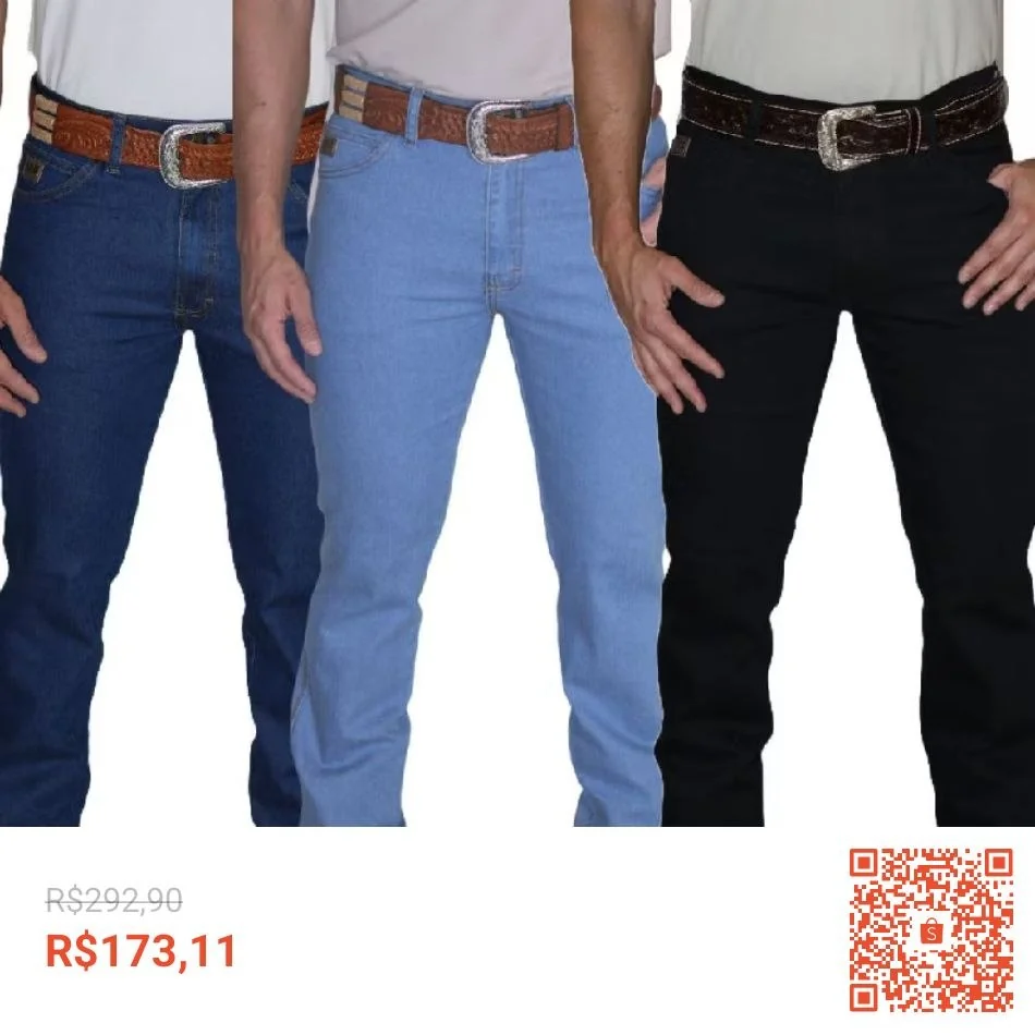 Kit 3 Calças Country Masculina Tradicional Com Elastano