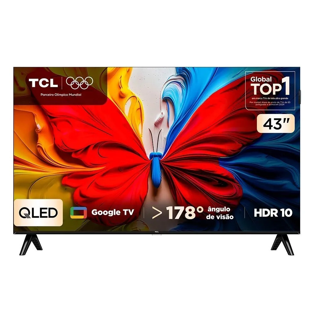 ️ Smart TV TCL 43 Polegadas Full HD QLED S5K WiFi Bluetooth Google TV 2 HDMI HDR10 Dolby Audio 43S5K