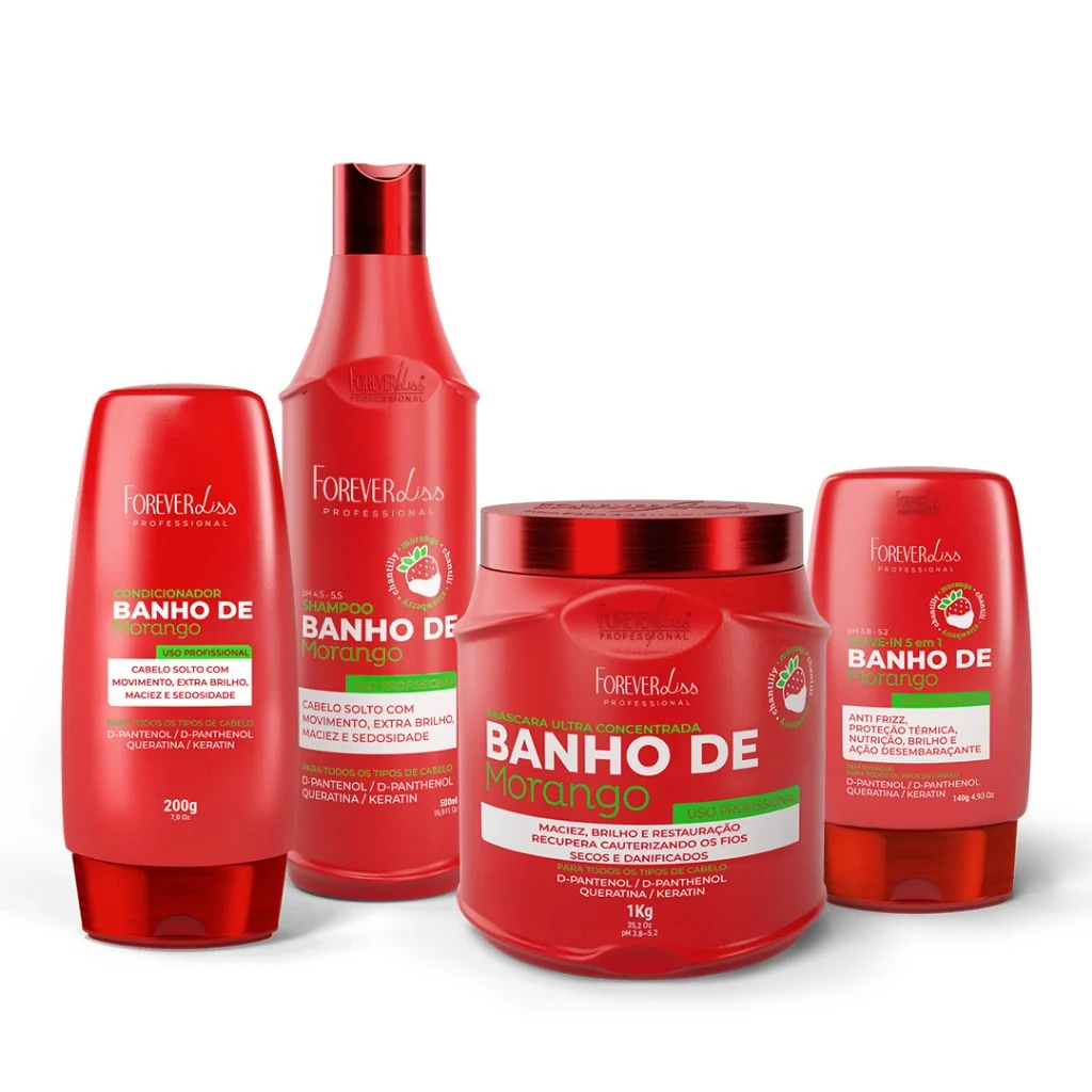 Kit Banho de Verniz Morango Profissional Completo Forever Liss Shopee