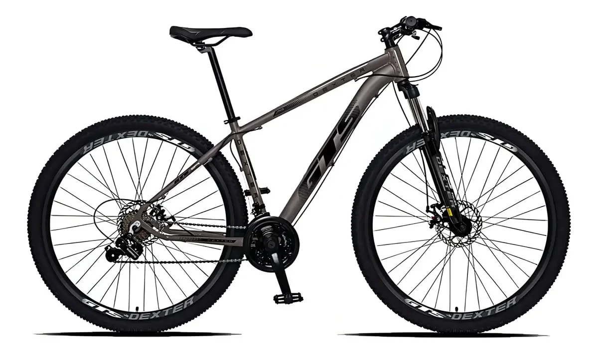 Bicicleta Aro 29 GTS Dexter 24 Marchas Freio a Disco Grafite Mercado Livre