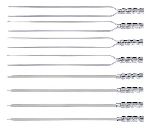 Kit 8 Espetos Para Churrasco Churrasqueira Alumínio