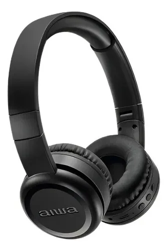 Fone De Ouvido Headphone Aiwa Aws-hp-03-b Bluetooth Bateria Com Até 100 Horas De Duração Cor Preto