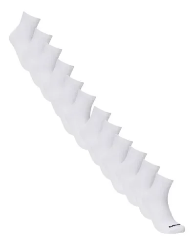 Kit 12 Meias Unissex Cano Curto Mash Branco Liso 39-44