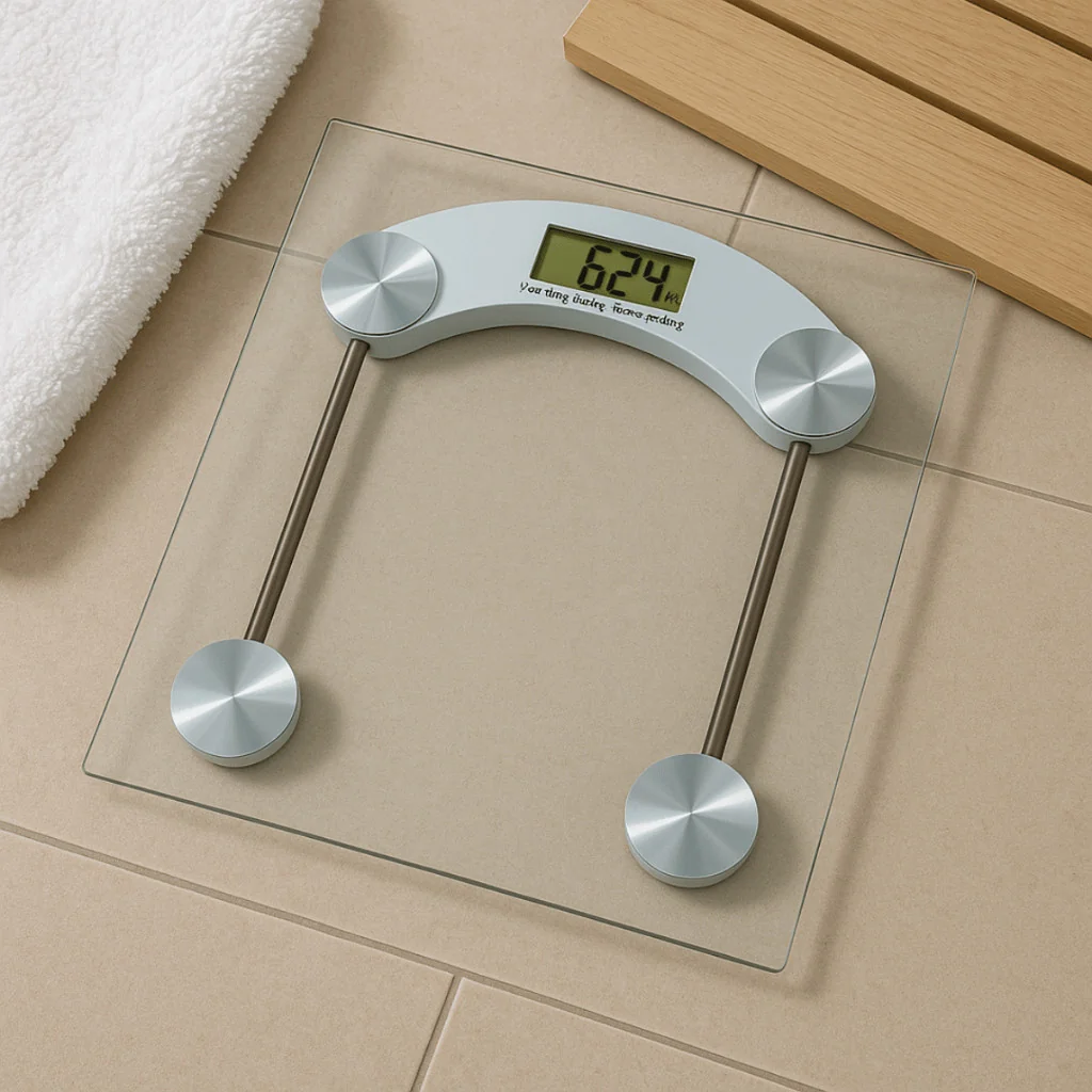 Balança Corporal Transparente Quadrada Digital Até 180kg Com Vidro Temperado Premium Shopee