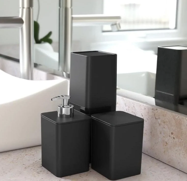 Kit Banheiro, Dispenser, Porta Escova de Dentes e Porta Algodão, Smile, Stolf