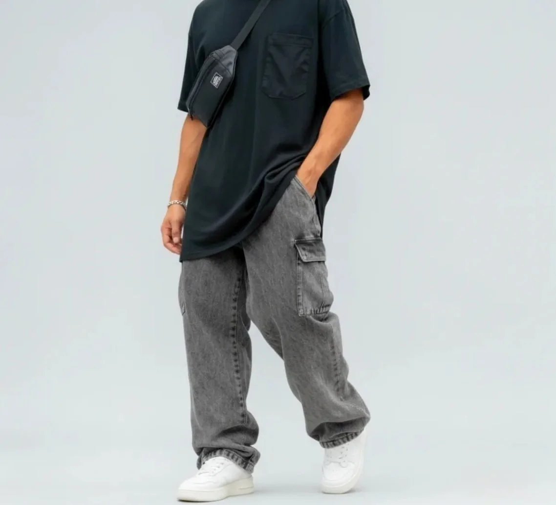 Calça Jeans Cargo Masculina Streetwear Mercado Livre