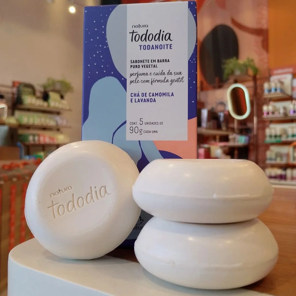 Sabonete Em Barra Natura Tododia Chá De Camomila E Lavanda 90 G X 5 Unidades