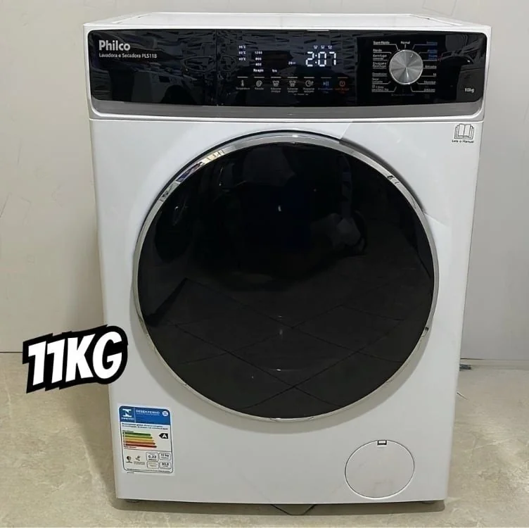 Lava e Seca Philco 11kg Pls11a Eco Invertplus 16 Programas Lavagem Branca 127v