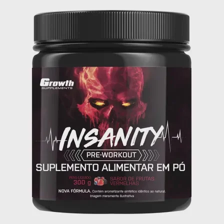 Pré-treino Insanity 300g Growth Supplements - Frutas Vermelhas Mercado Livre