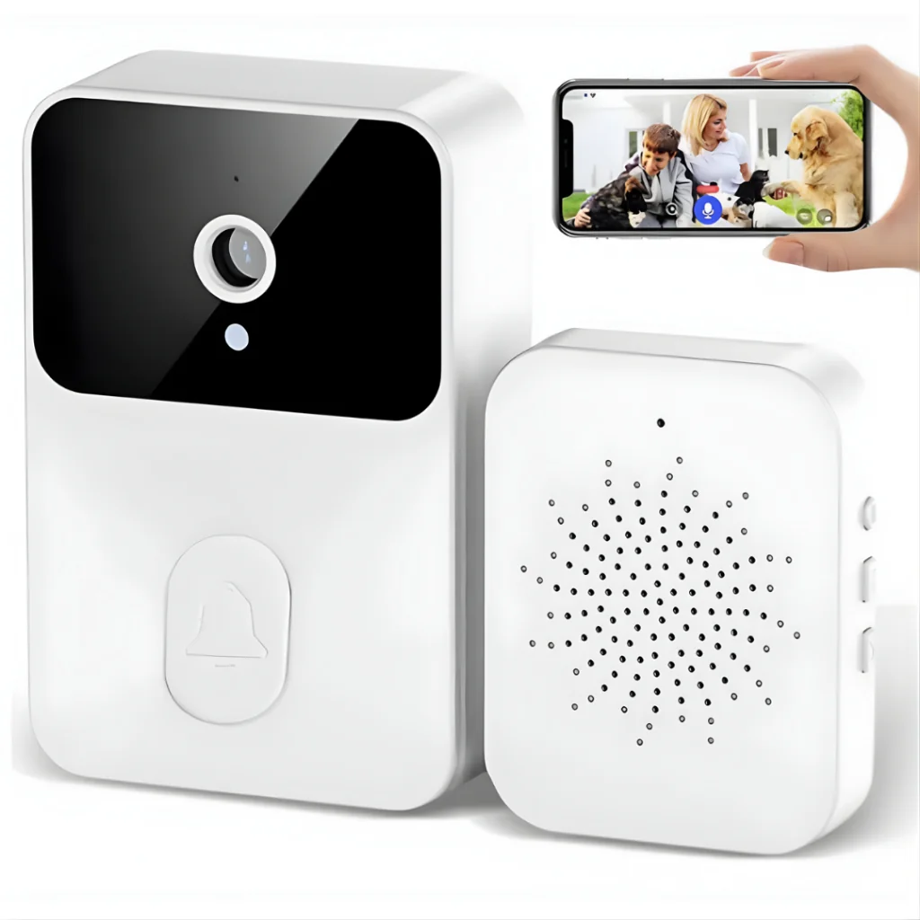 Campainha Com Câmera Vídeo Sem Fio Wi-Fi HD Inteligente Smart Home Recarregável Shopee