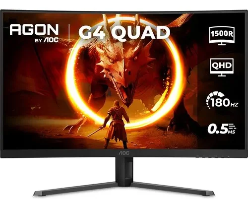 Monitor Gamer Curvo Aoc Agon Quad 32 180hz 0,5ms Cq32g4e Preto 127/220v