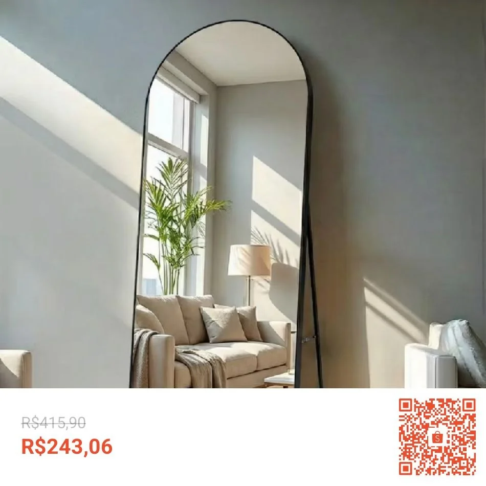 Espelho Lopazzi de Chão Grande Arcos Vários Tamanhos Decorativo Luxo Resistente