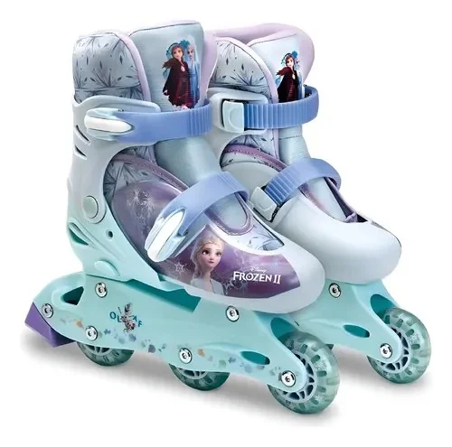 Patins Em Linha Fun Disney Frozen 2 Freio T7755-5 M 60 Mm Azul-claro