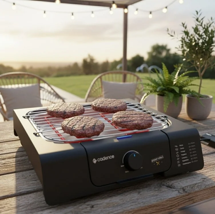 Churrasqueira Grill Eletrica Cadence Short, 1200W, Preto, 220V, GRL805