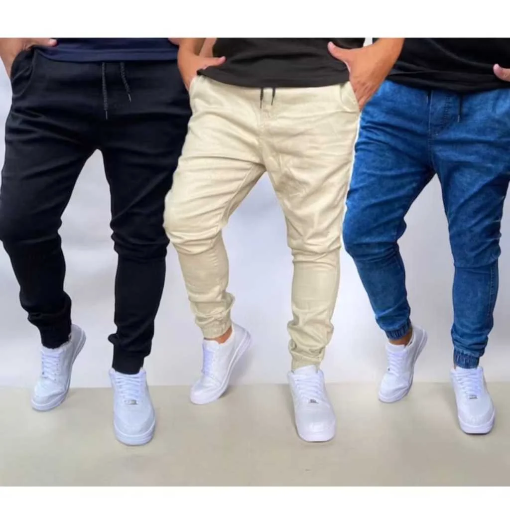 Jogger Masculina Adulto Slim Moda Direto da Fábrica Joger Academia Com Punho por Shopee
