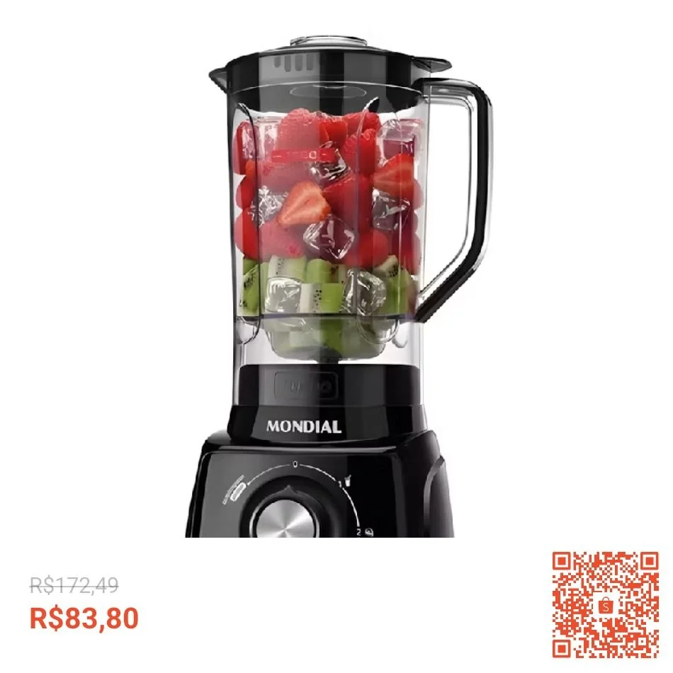 Liquidificador Mondial L‑99 Turbo 550 W 3 Velocidades