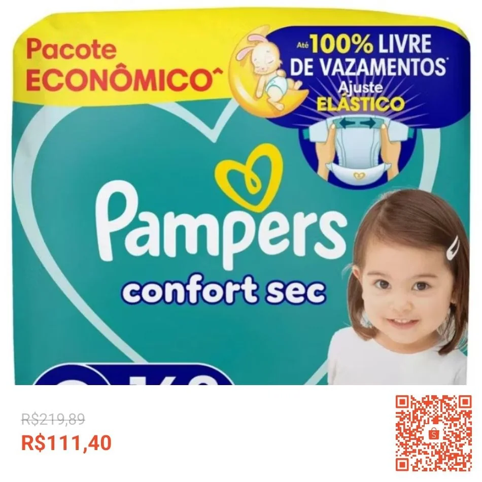 Fralda Pampers Confort Sec Ultra G 168 Unidades