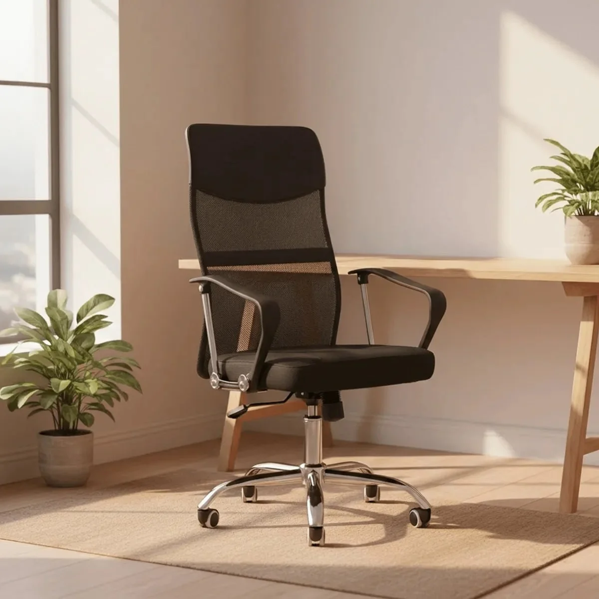 Cadeira De Escritório Presidente Dylan Healer Preto Náilon