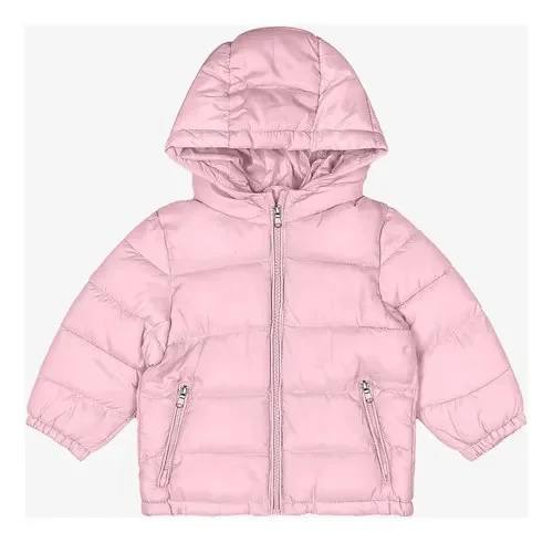 Jaqueta Puffer Infantil Com Capuz Trick Nick Rosa