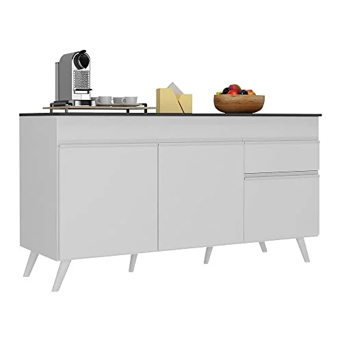 Balcão Cozinha Gabinete Pia 150 cm 3 Portas 1 Gaveta Veneza Multimóveis Mp3740.891 Branco