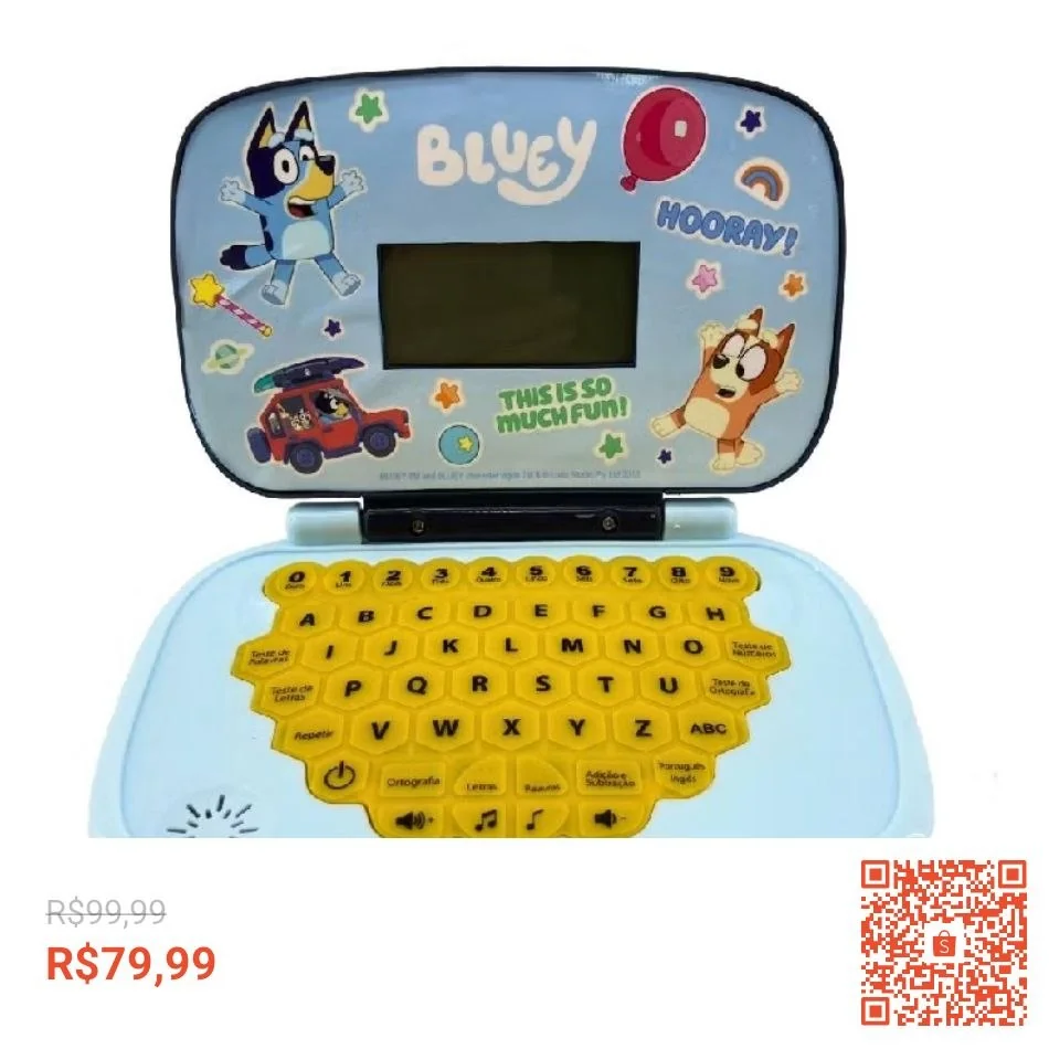 Laptop Infantil Educativo Candide Bluey Bilíngue