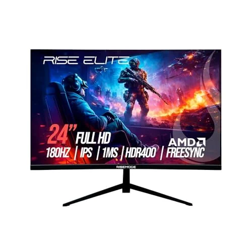 Monitor Gamer Rise Mode 24", FHD, 180Hz, 1ms, IPS, HDMI e VGA, sRGB 110%, Preto - RM-MOG-24F180FH-B