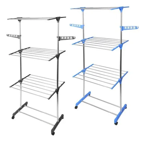 Varal De Roupa Aco Inox Dobravel Vertical Cor Prateado Toaninni Prata