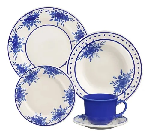 Aparelho De Jantar 30 Peças July Biona Donna 24 Estampado Floral